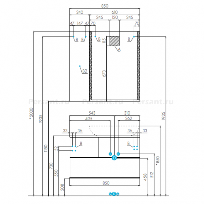 Шкаф Aquaton Терра 1A247403TEKA0 24 дуб кантри/антрацит