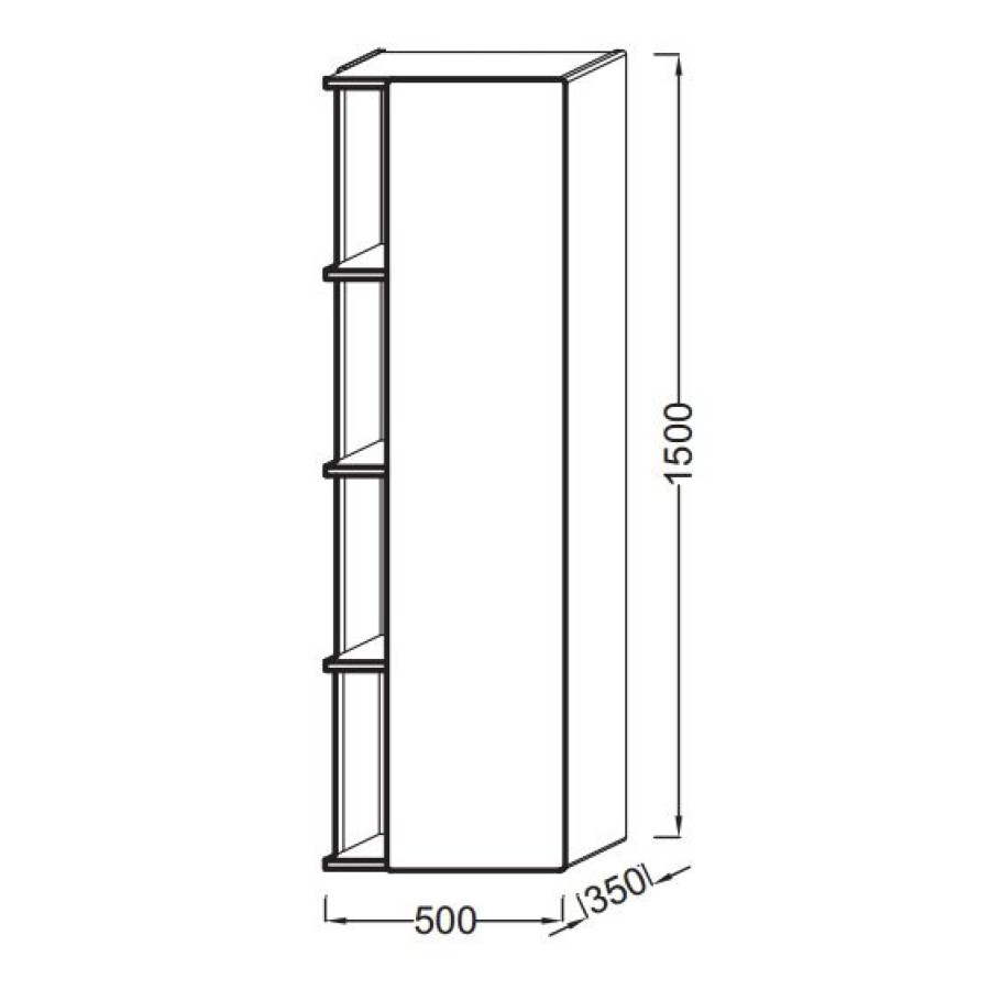 Шкаф-пенал Jacob Delafon Terrace EB1179D-N23 50 R, ледяной коричневый