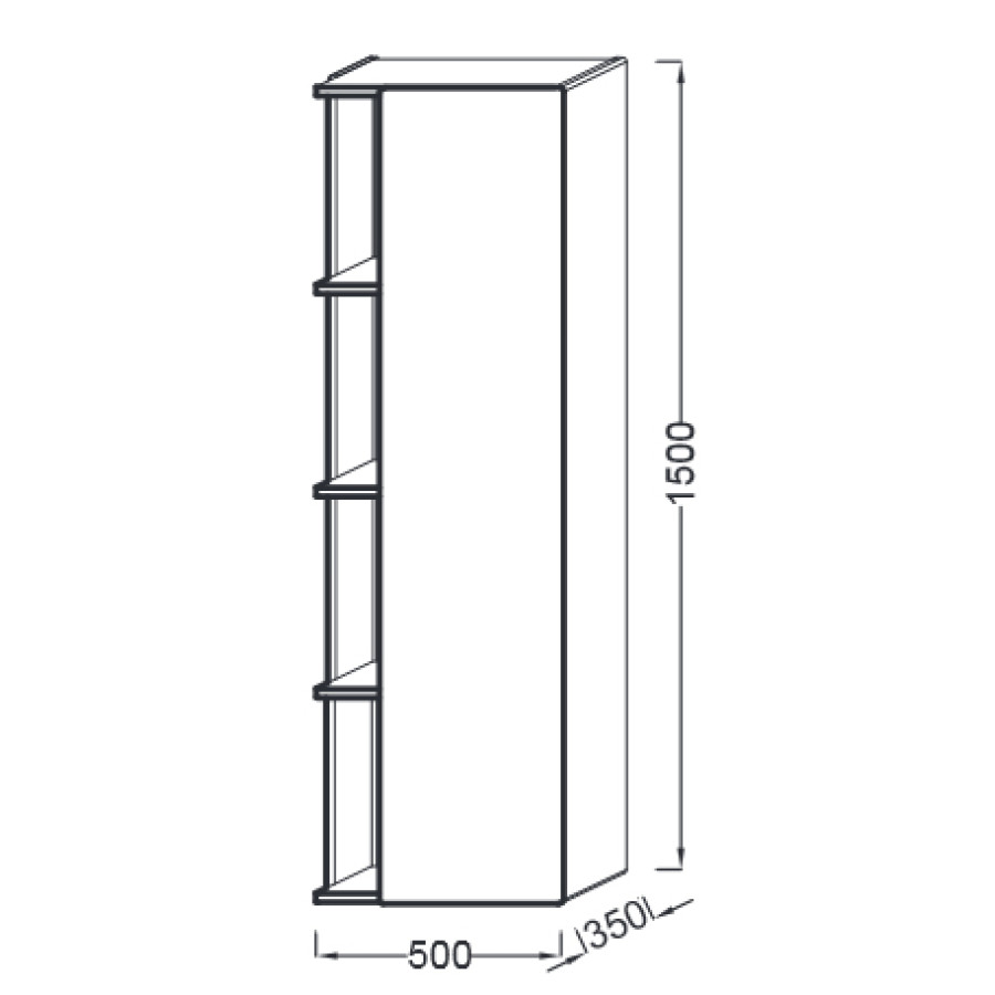 Шкаф-пенал Jacob Delafon Terrace EB1179D-G1C 50 R, белый бриллиант