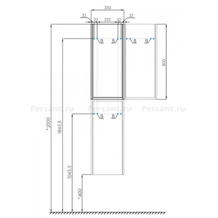 Шкаф Aquaton Марти 1A270203MY010 35 белый глянец/дуб эндгрейн
