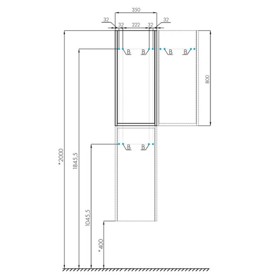 Шкаф Aquaton Марти 1A270203MY010 35 белый глянец/дуб эндгрейн