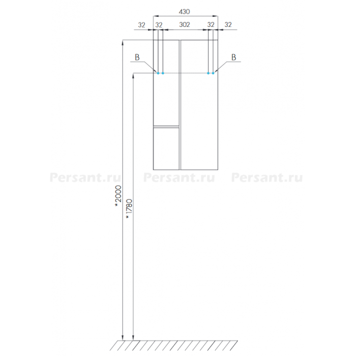 Шкаф Aquaton Мишель 1A243903MIX30 43 дуб рустикальный/фьорд