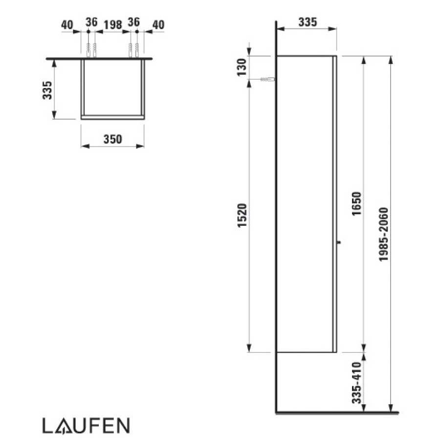 Шкаф-пенал Laufen Case 4.0202.1.075.475.1 L 35 белый глянцевый