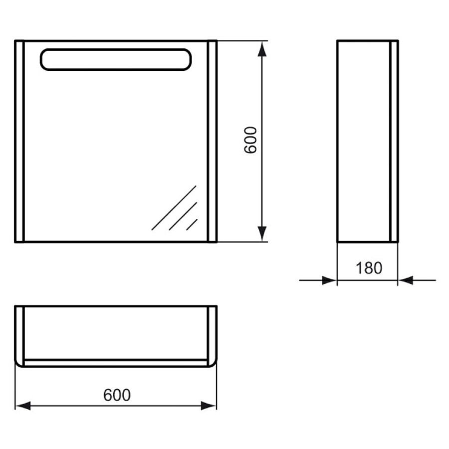 Зеркало-шкаф Ideal Standard Softmood 60 см, светло-коричневый