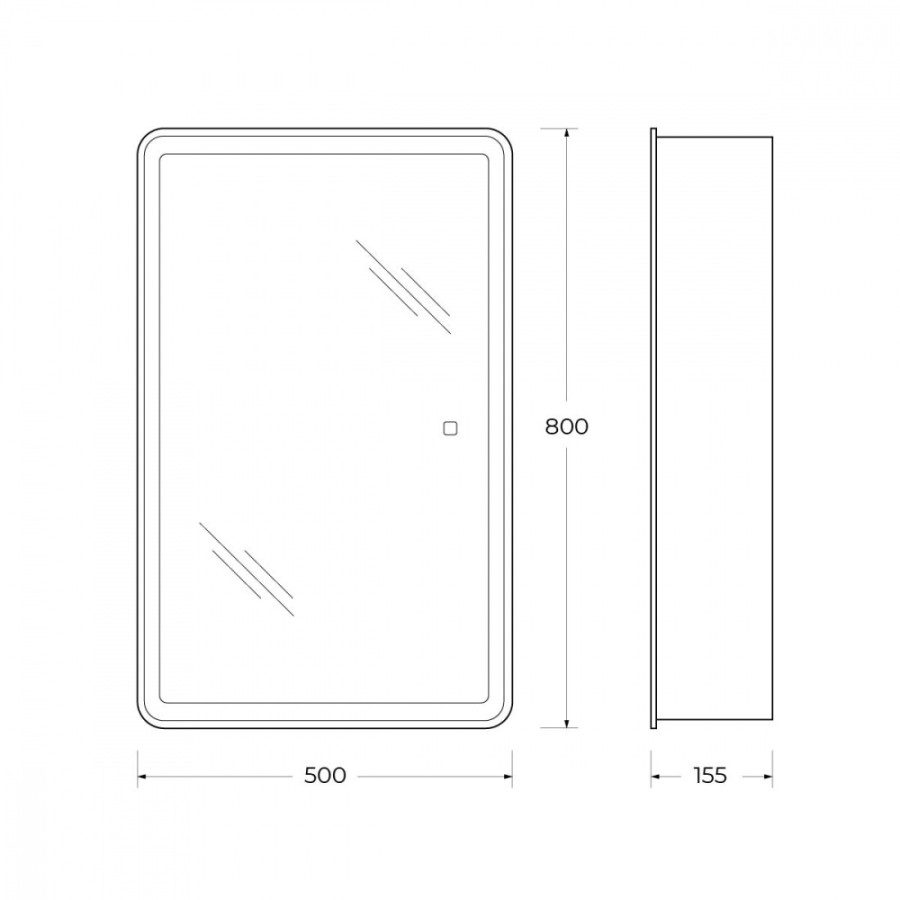 Зеркало-шкаф BelBagno Marino SPC-MAR-500/800-1A-LED-TCH 50х80 с подсветкой