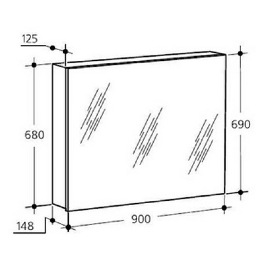 Зеркало-шкаф Ideal Standard Small + T4175CT 90 см с подсветкой, венге