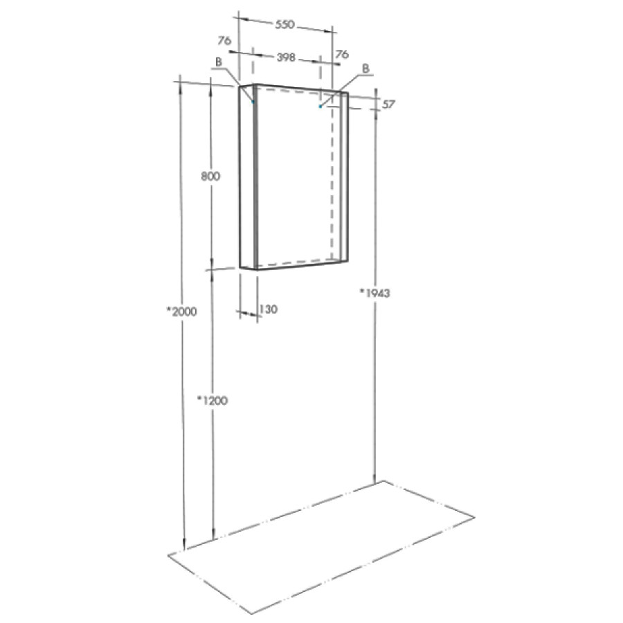 Зеркало-шкаф Aquaton Кантри 1A257702AHB20 55 белый/дуб верона