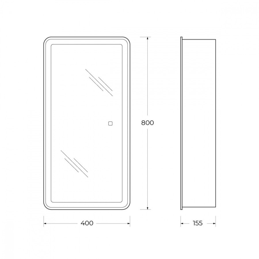 Зеркало-шкаф BelBagno Marino SPC-MAR-400/800-1A-LED-TCH 40х80 с подсветкой