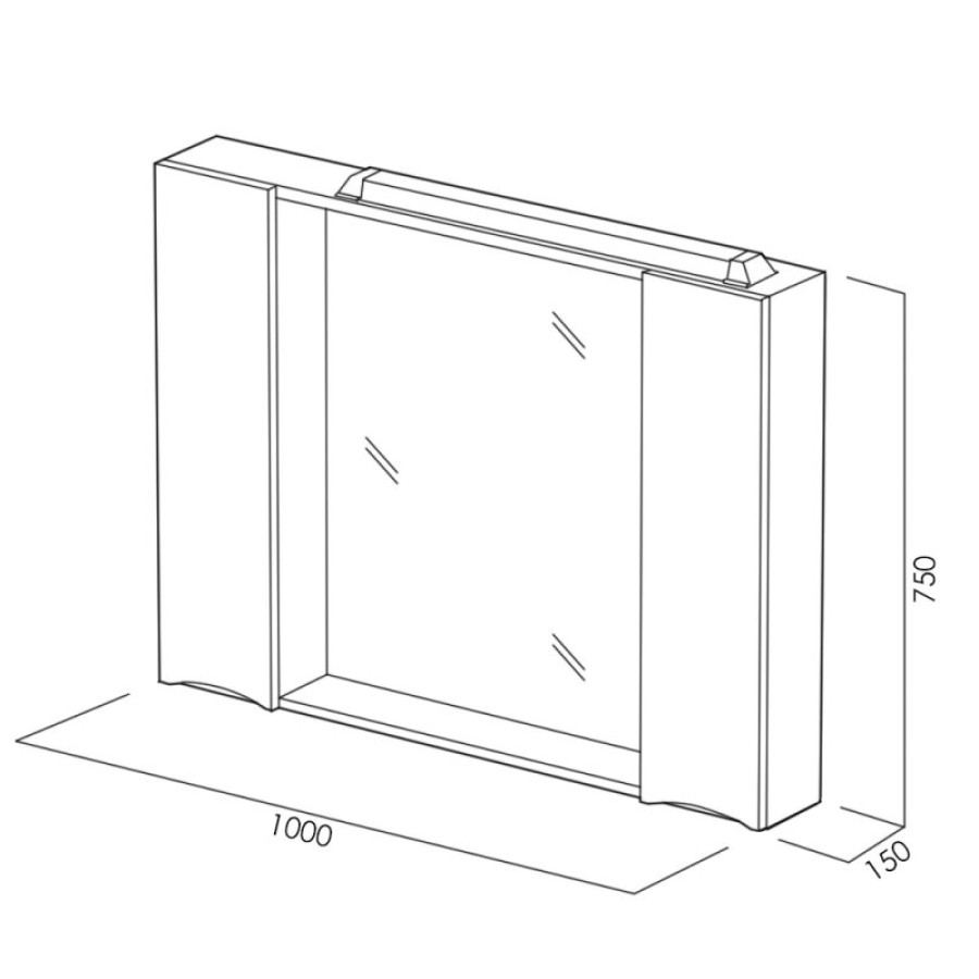 Зеркало-шкаф BelBagno Marino MARINO-SPC-1000/750-2A-BL-P 100 bianco lucido