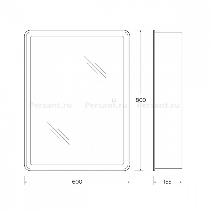 Зеркало-шкаф BelBagno Marino SPC-MAR-600/800-1A-LED-TCH 60х80 с подсветкой