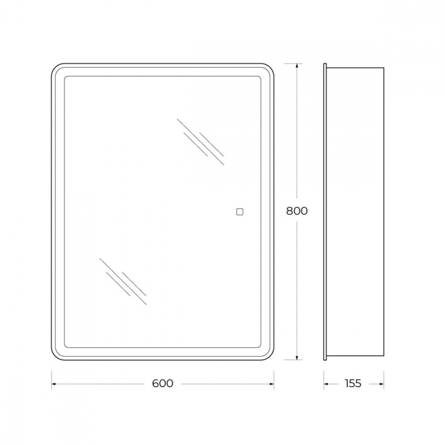 Зеркало-шкаф BelBagno Marino SPC-MAR-600/800-1A-LED-TCH 60х80 с подсветкой