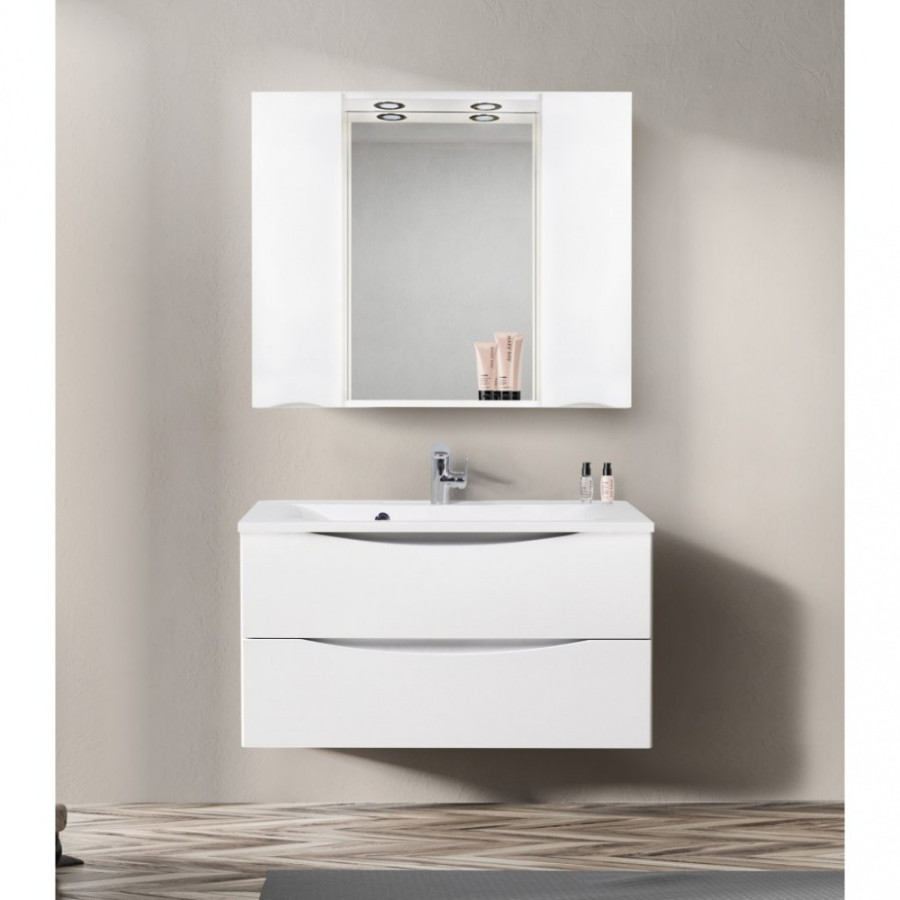 Зеркало-шкаф BelBagno Marino MARINO-SPC-1000/750-2A-BL-P 100 bianco lucido