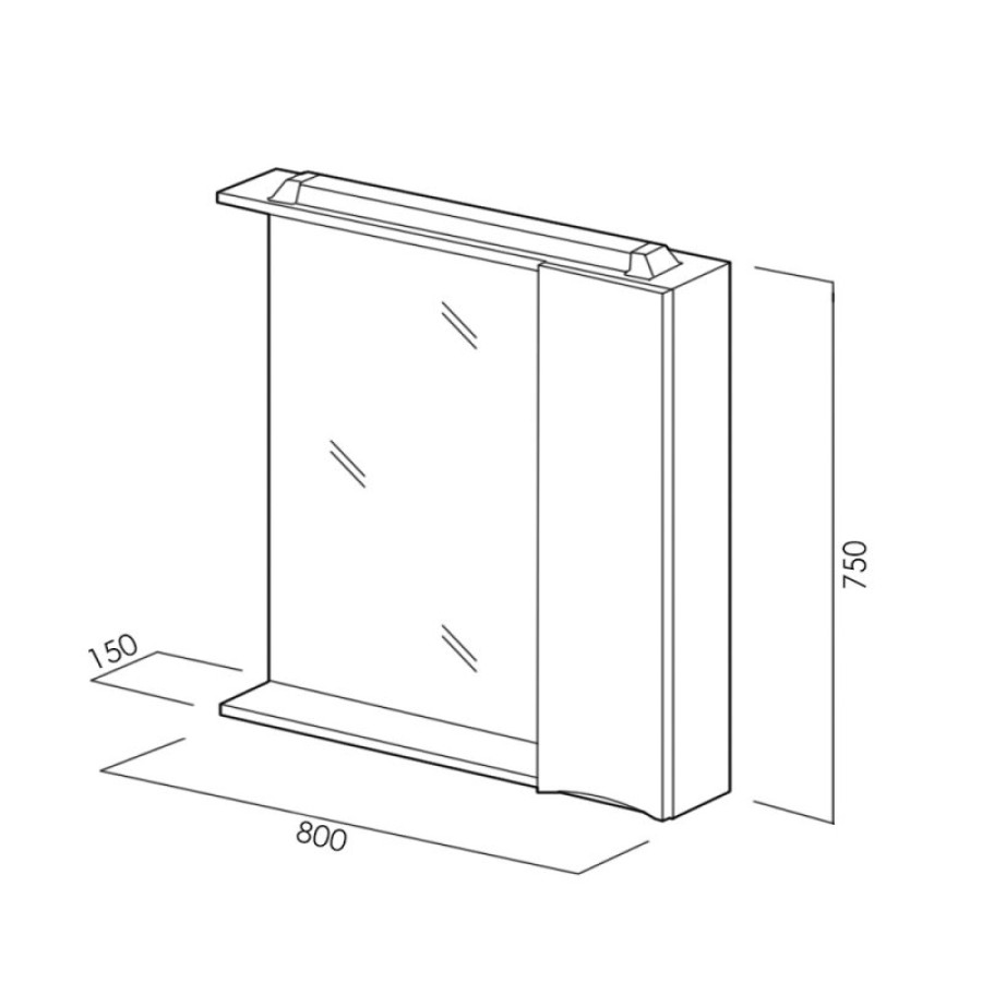 Зеркало-шкаф BelBagno Marino MARINO-SPC-800/750-1A-BL-P-R 80 bianco lucido