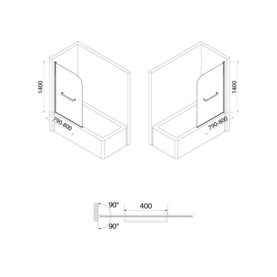 Шторка на ванну IDDIS Ray RAY6CS8i90