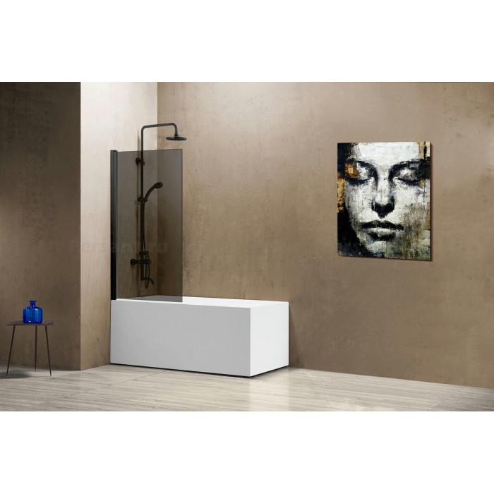 Шторка для ванны Vincea VSB-11800CGB профиль черный, стекло тонированное