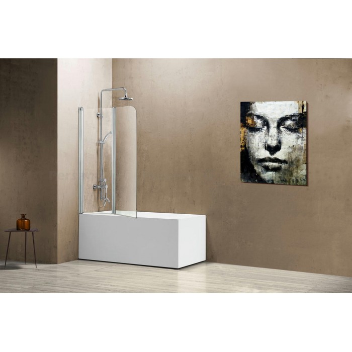 Шторка для ванны Vincea VSB-12114CL профиль хром, стекло прозрачное