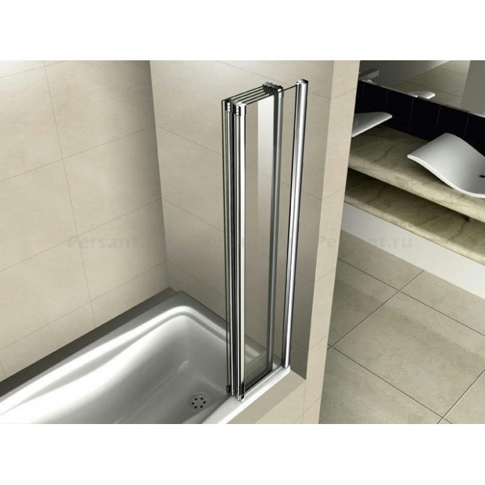 Шторка для ванны Cezares Pratico 120 PRATICO-V-5-120/140-C-Cr профиль хром стекло прозрачное