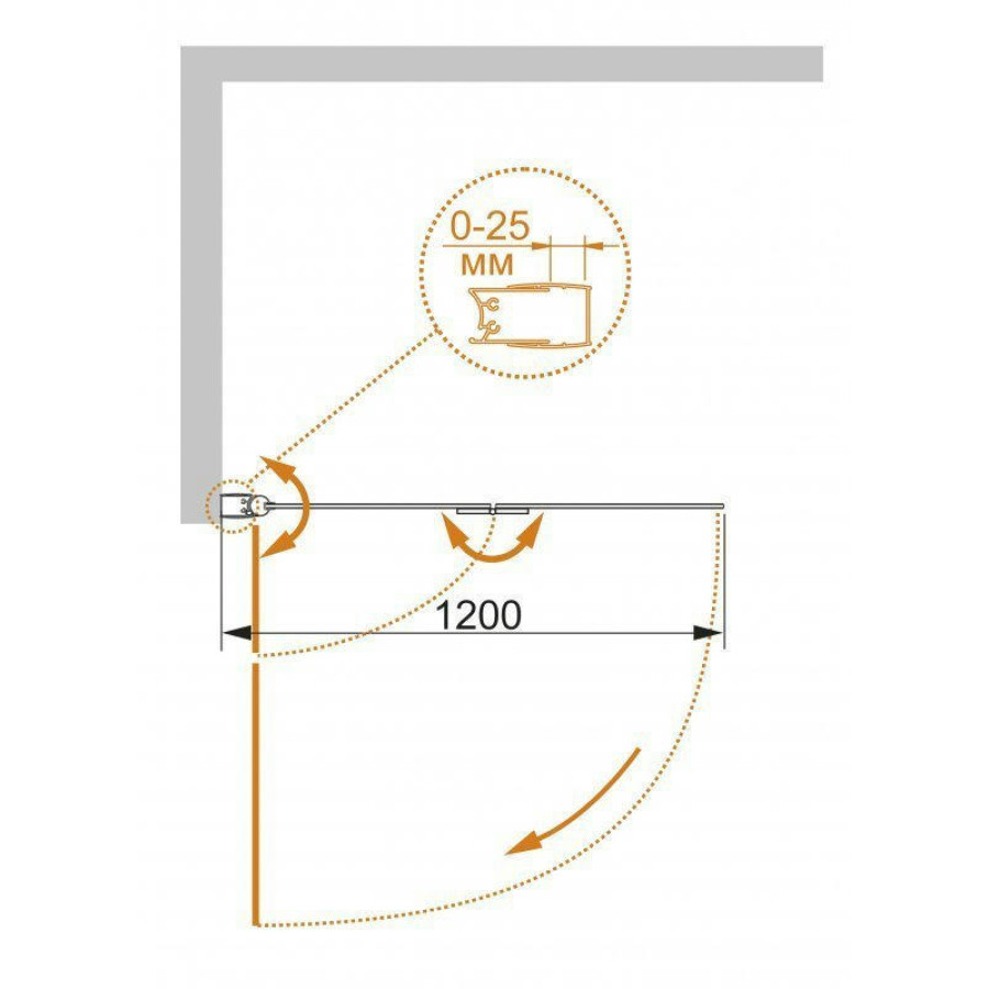 Шторка для ванны Cezares ECO-V-21-120/140-P-Cr-R (ECO-O-V-21-120/140-P-Cr-R)