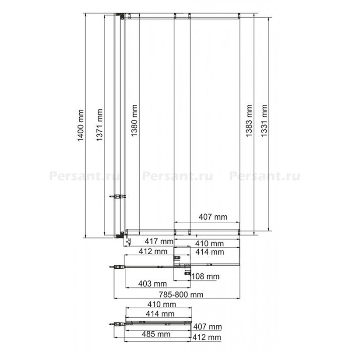 Шторка для ванны WasserKRAFT Main 41S02-80