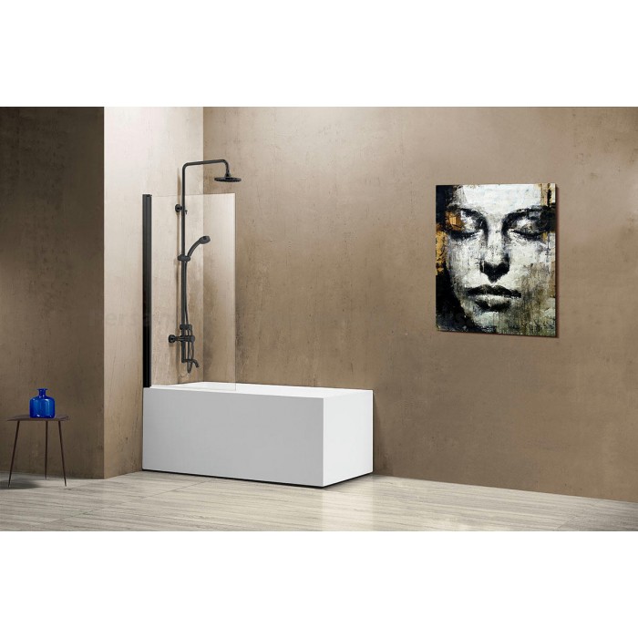 Шторка для ванны Vincea VSB-11800CLB профиль черный, стекло прозрачное