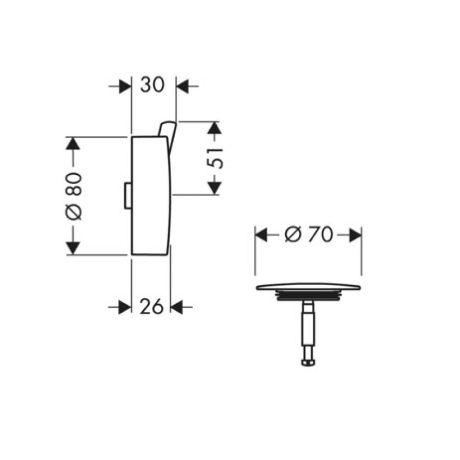 Внешняя часть набора для слива и перелива hansgrohe Flexaplus S 58186000