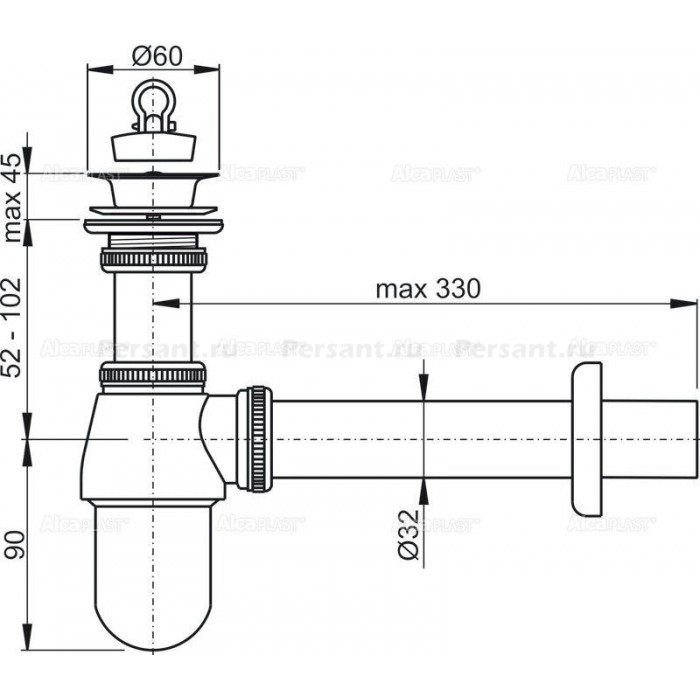 Сифон для раковины AlcaPlast A437