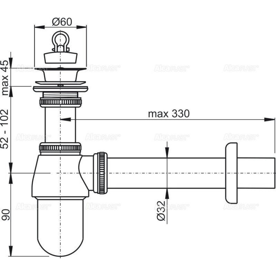 Сифон для раковины AlcaPlast A437