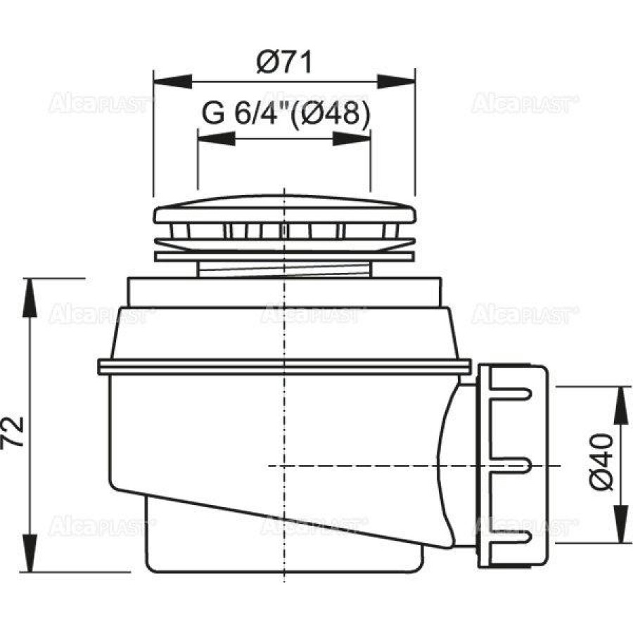 Сифон для душевого поддона AlcaPlast A47CR-50 хром