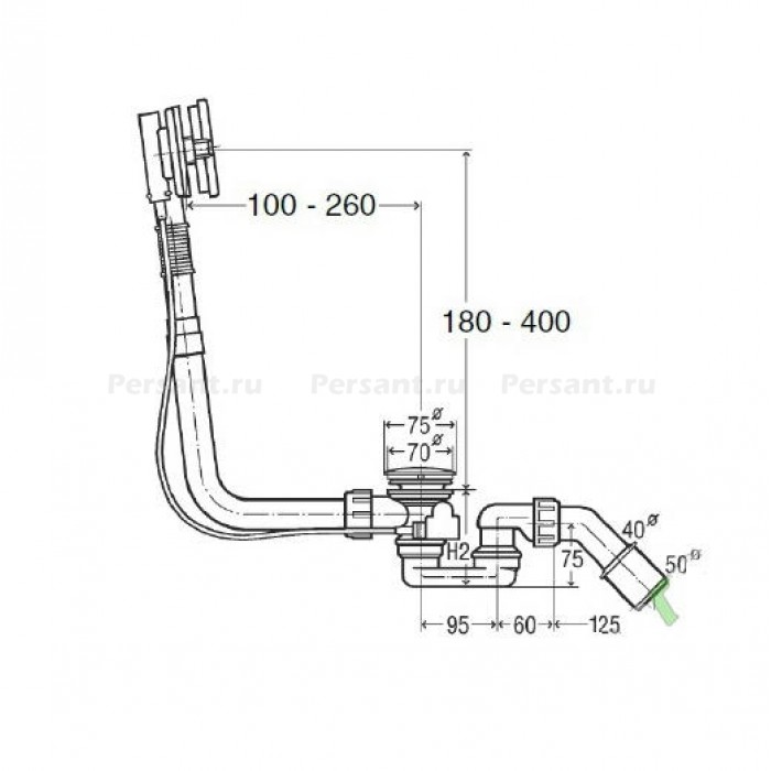 Слив-перелив Bette Multiplex M5 B600-901, стандартный, хром