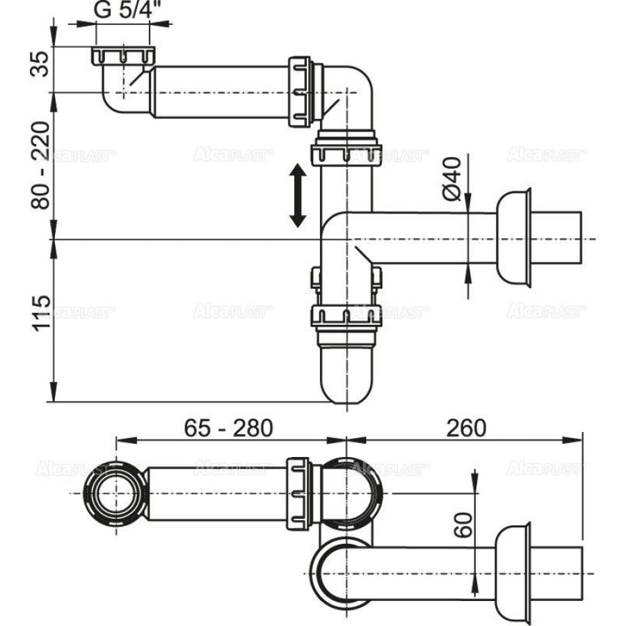 Сифон для раковины AlcaPlast A434