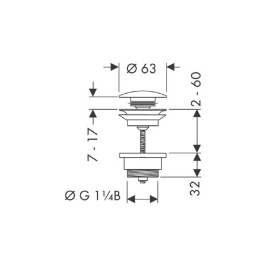 Набор для слива hansgrohe 50100340 push-open для раковины и биде, шлифованный черный хром