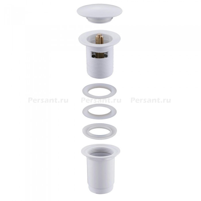 Донный клапан Abber AF0010W с переливом, белый