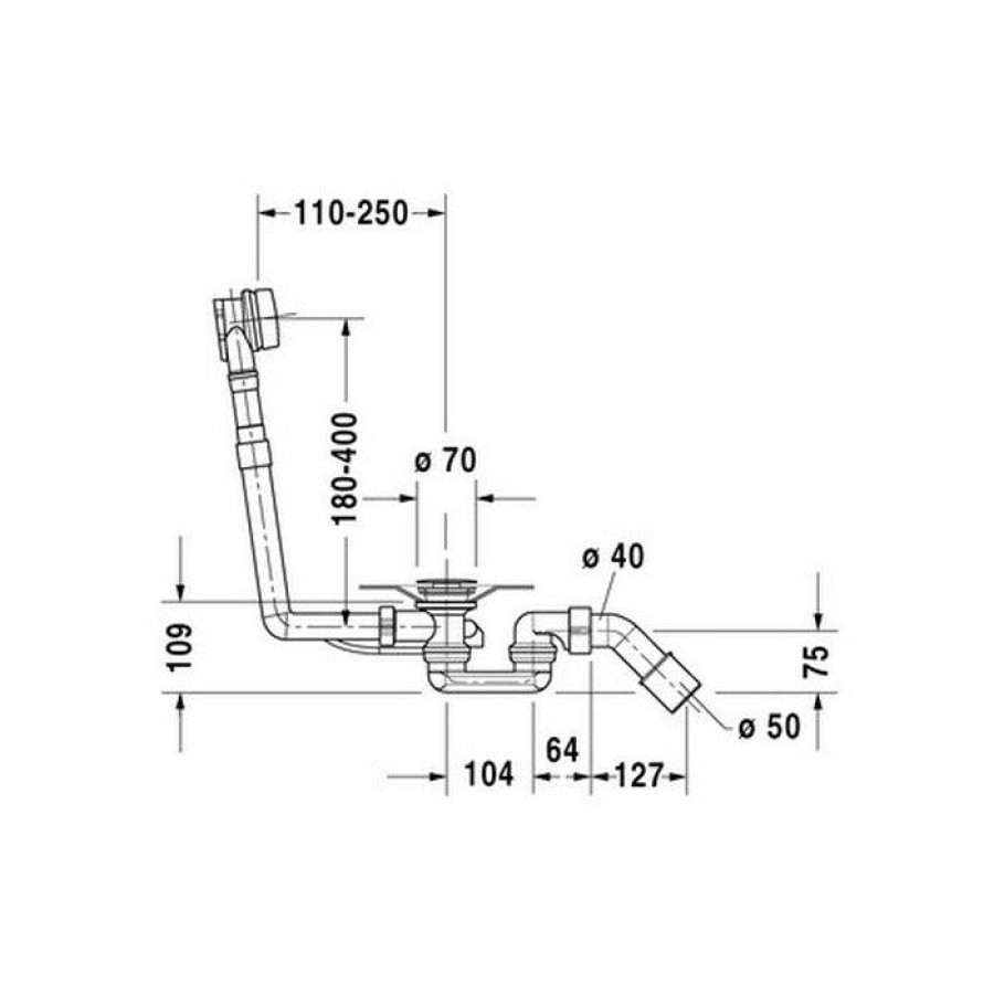 Слив-перелив для ванны Duravit 790285000001000