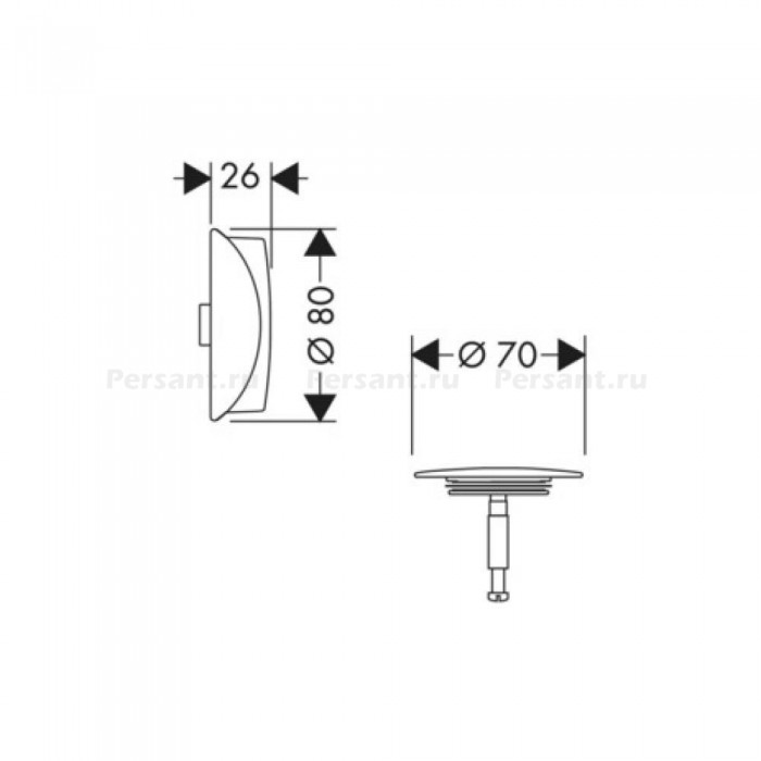 Внешняя часть набора для слива и перелива hansgrohe Flexaplus 58185140 шлиф.бронза