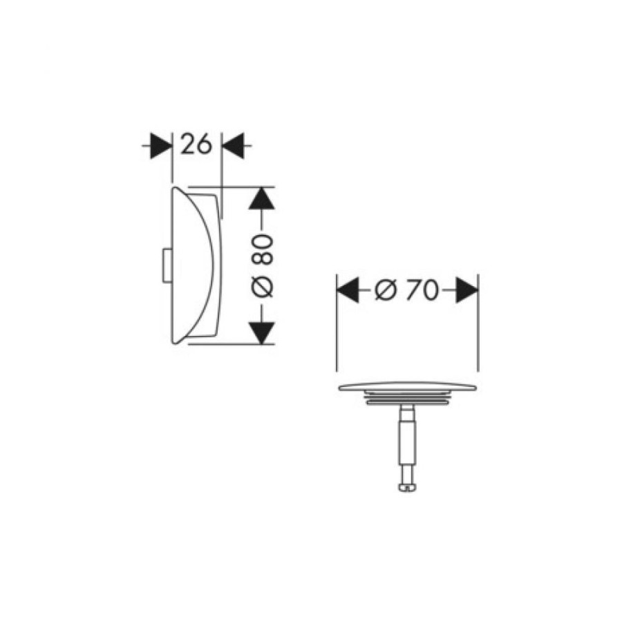 Внешняя часть набора для слива и перелива hansgrohe Flexaplus 58185140 шлиф.бронза