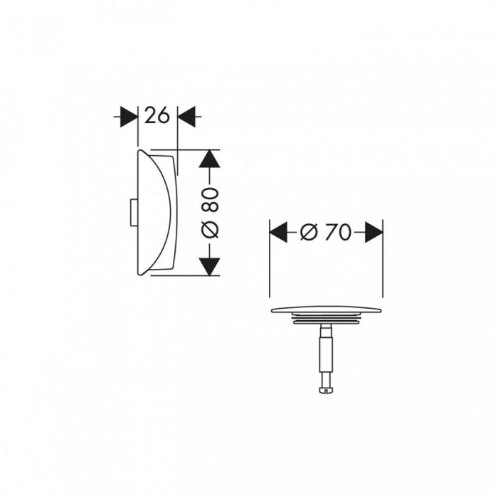 Внешняя часть набора hansgrohe Flexaplus 58185670 для слива и перелива черный матовый