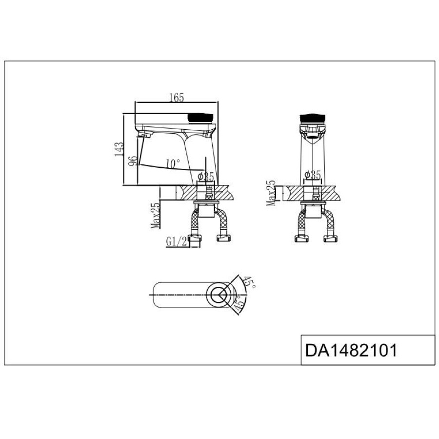 Смеситель для раковины D&K Bayern.Alfeld DA1482101 хром