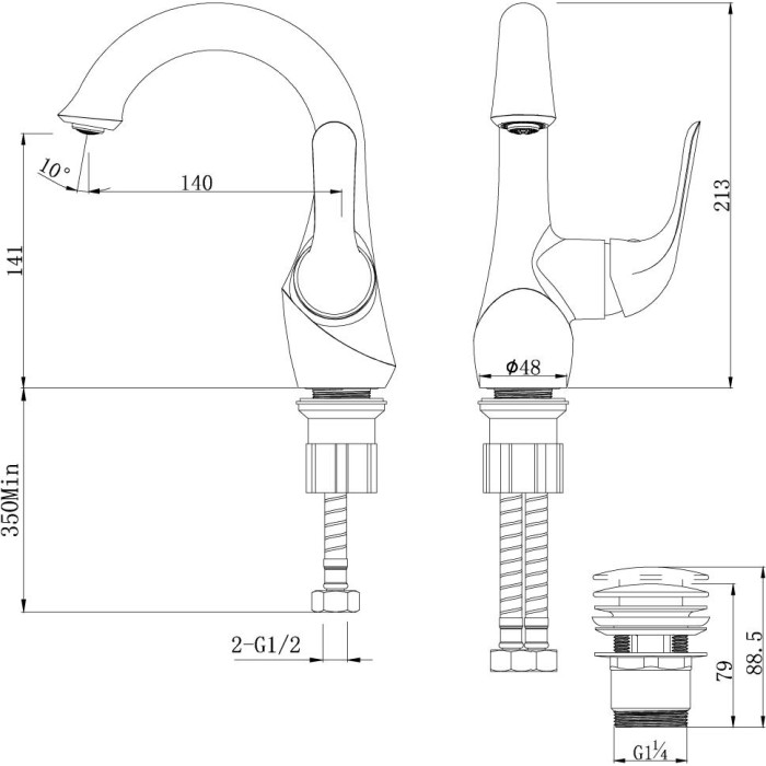 Смеситель для раковины Lemark Swan LM5406BG