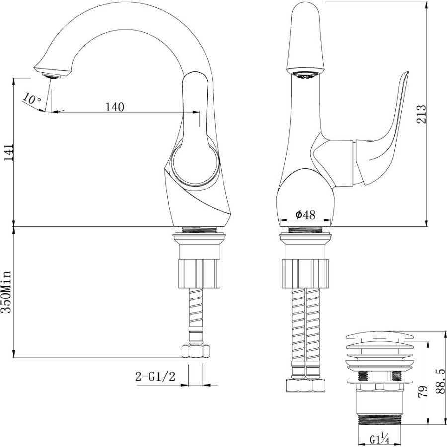 Смеситель для раковины Lemark Swan LM5406BG