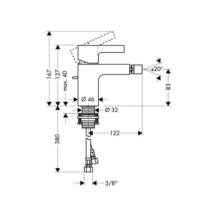 Смеситель для биде Hansgrohe Metropol S 14262000