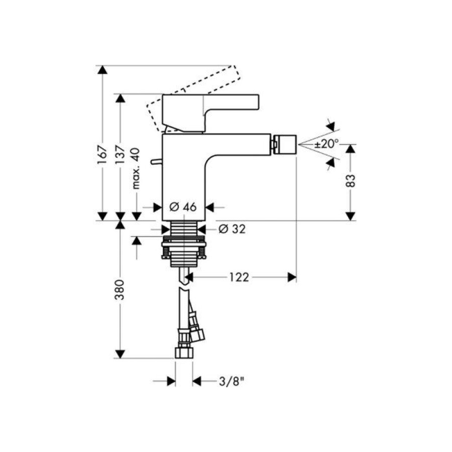 Смеситель для биде Hansgrohe Metropol S 14262000