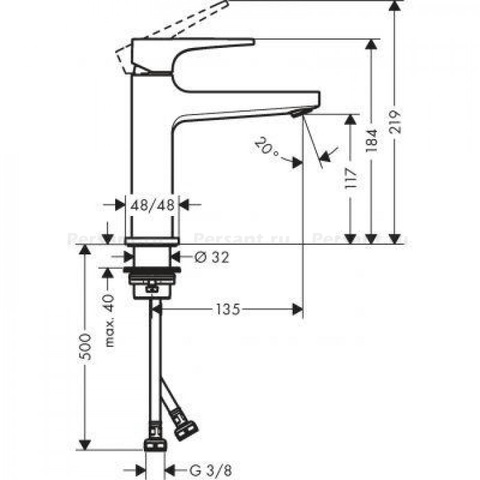 Смеситель для раковины hansgrohe Metropol 32507700 белый матовый
