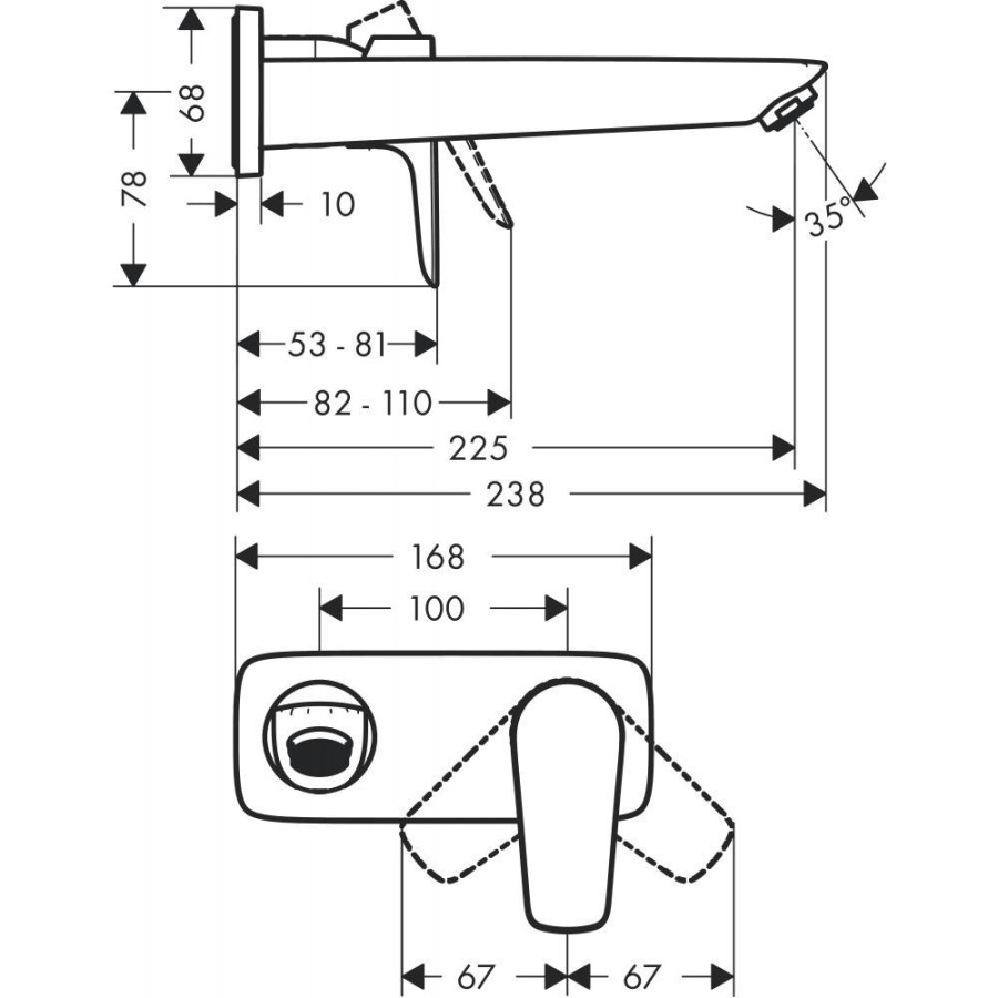 Смеситель для раковины hansgrohe Talis E 71734700 СМ, излив 225 мм, матовый белый