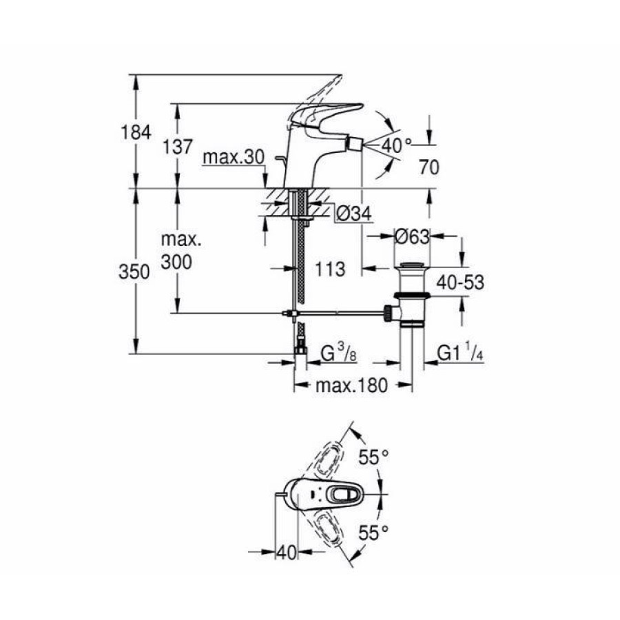 Смеситель для биде Grohe Eurostyle 2015 33565LS3