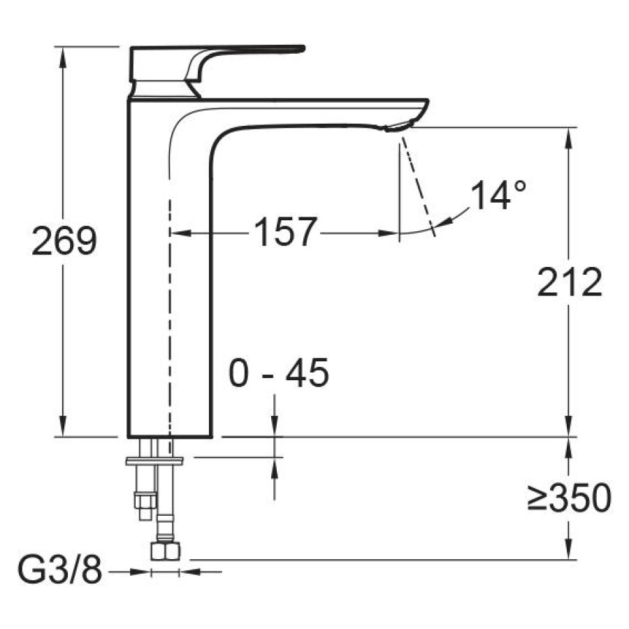 Смеситель для раковины Jacob Delafon Aleo+ E72336-CP