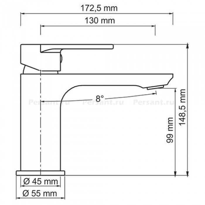 Смеситель для раковины WasserKraft Elbe 7403 черный матовый