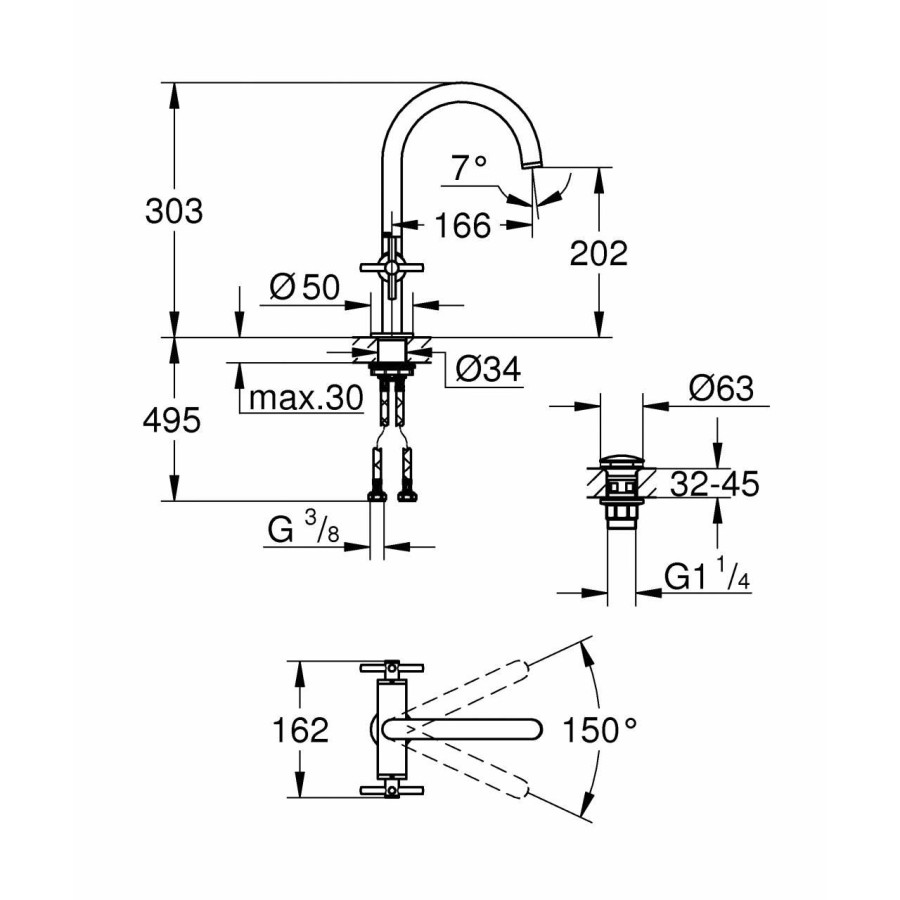 Смеситель для раковины GROHE Atrio New 21019003