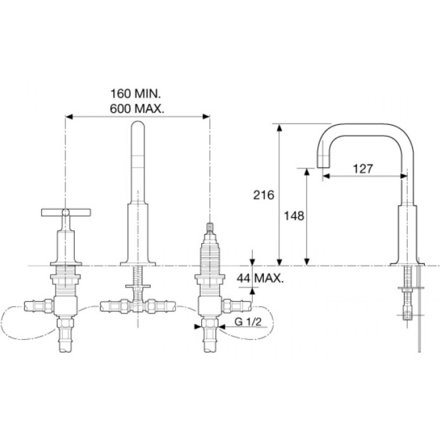 Смеситель для раковины Jacob Delafon Purist E144063-CP