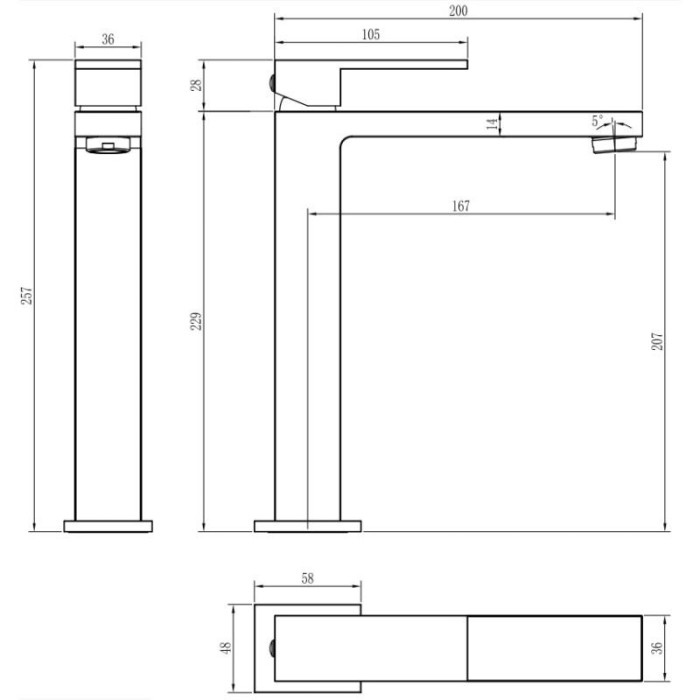 Смеситель для раковины Boheme Qubic 472-G