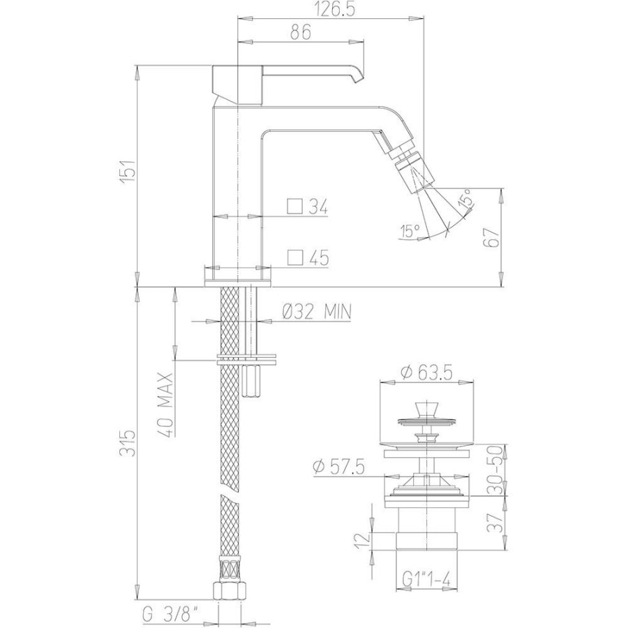 Смеситель для биде Paini Q 19CR306ESR